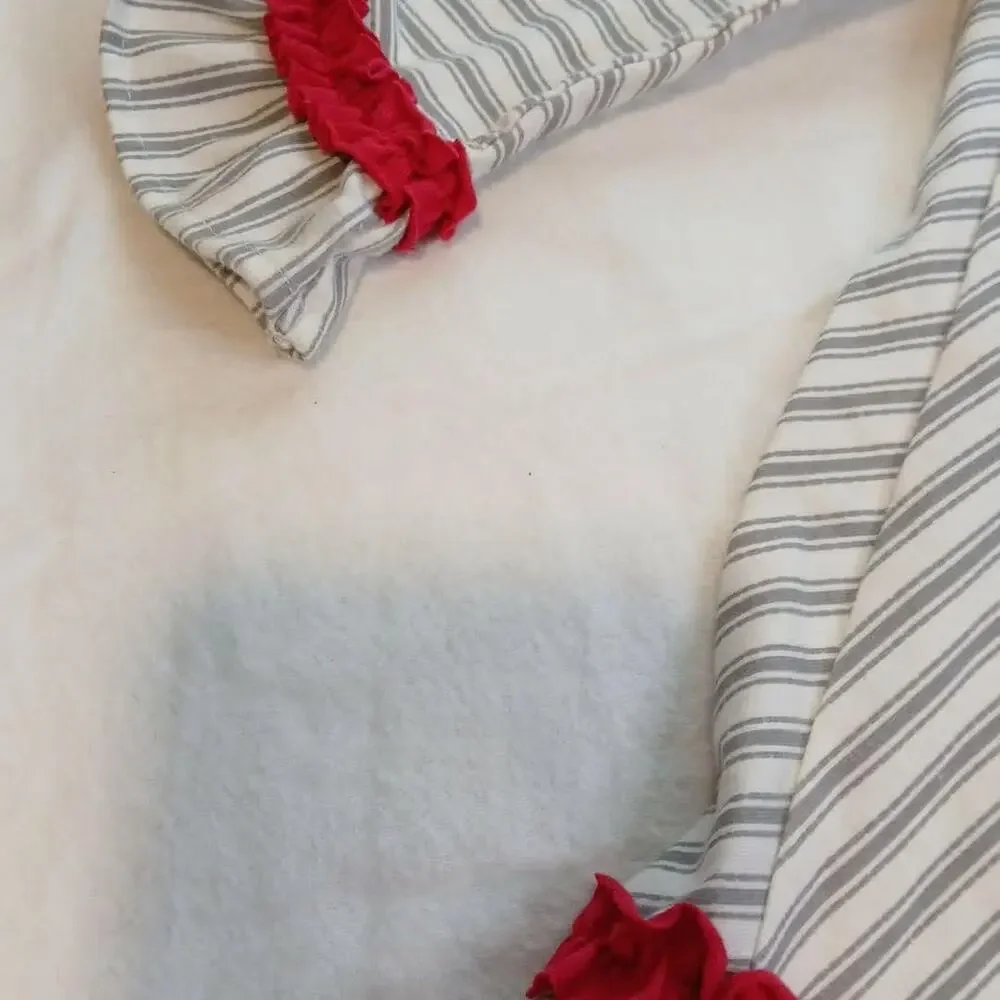 Emily Rose gray-and-white striped children's  holiday  dress  3T